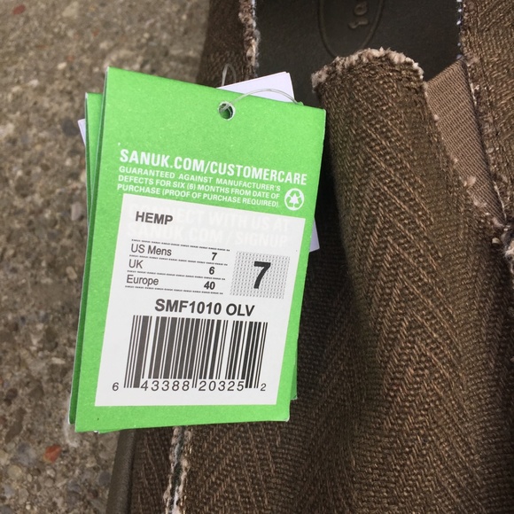 New Sanuk Hemp Slip-on Men's Loafers (size 7) - Picture 3 of 4